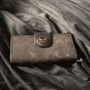 Black signature coach wallet